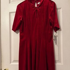 White House Black Market Red Velvet Dress